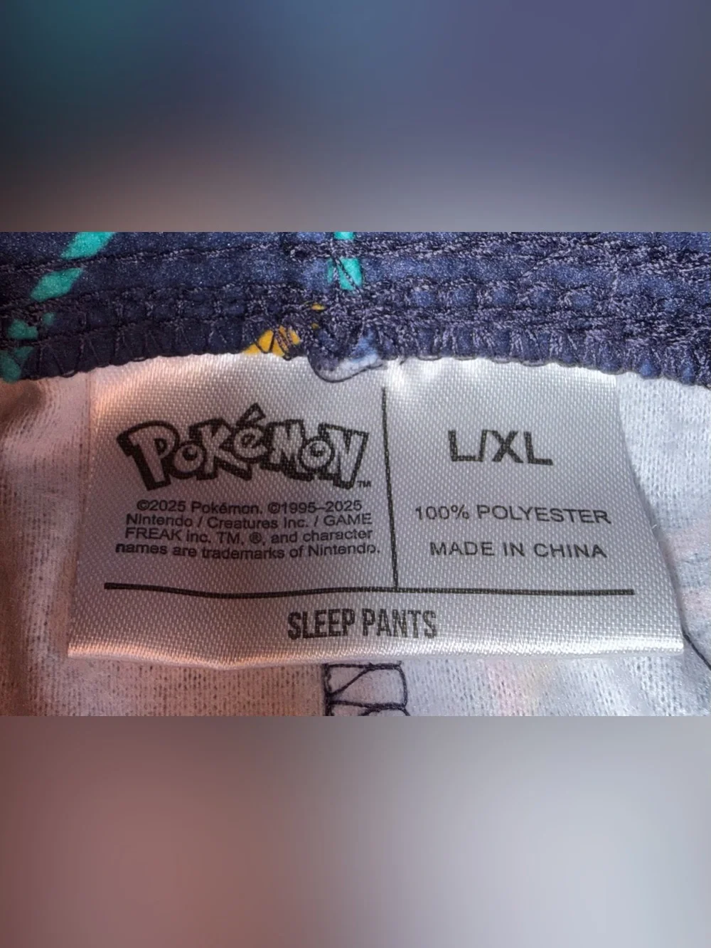 Navy Pikachu Pajama Pants Sz Large/XL Pokémon